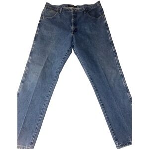 Wrangler George Strait Men's Blue Denim Straight Jeans Medium Wash Zip 40x34